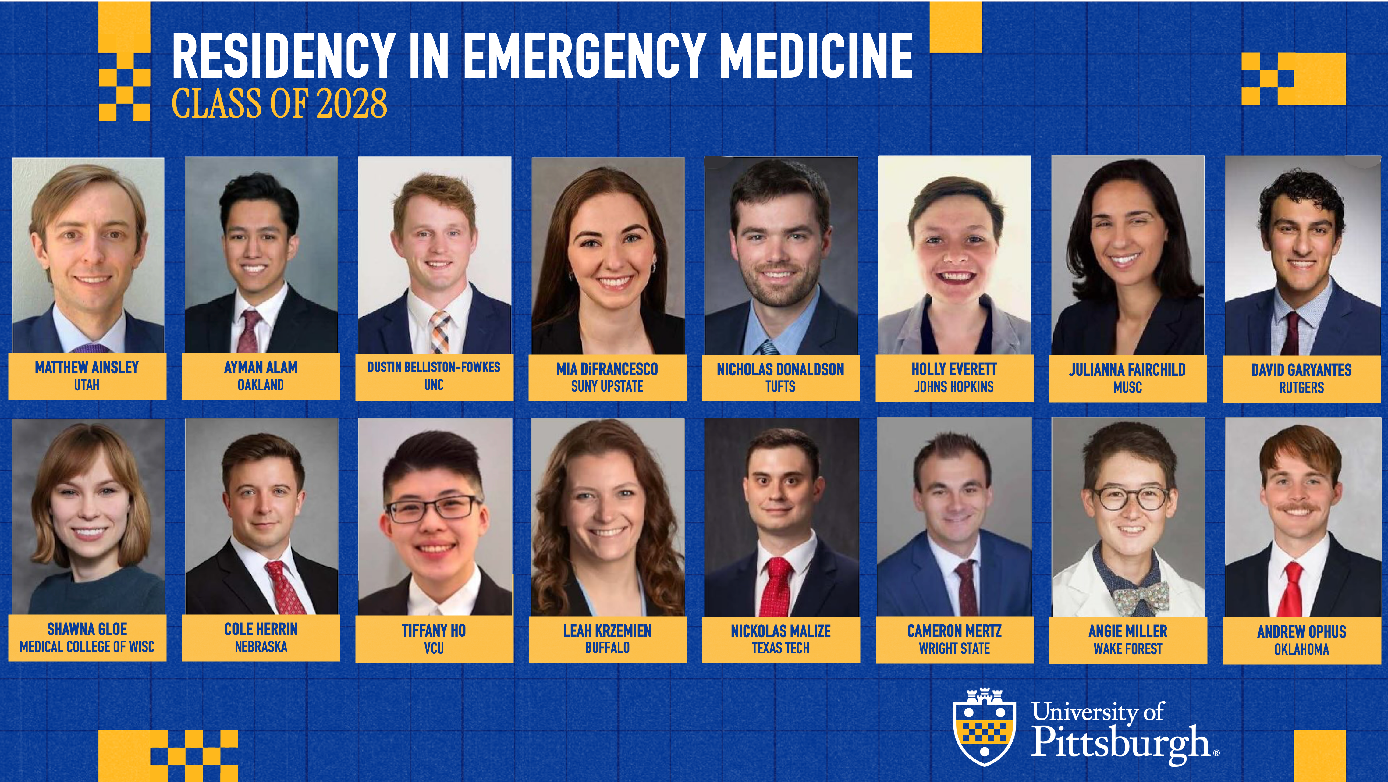 Pitt Emergency Medicine Residency Class of 2028