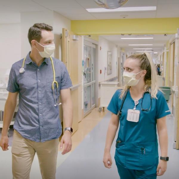 Students Walking in Hospital